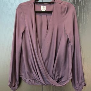 HAUTE HIPPIE Plum Silk Top